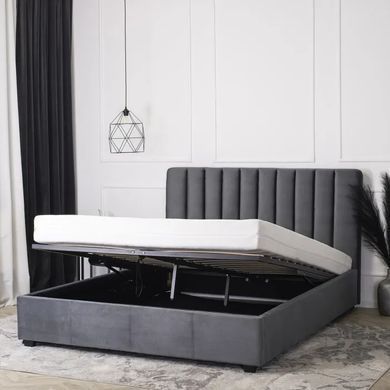 Ліжко двоспальне оксамитове 160x200 MEBEL ELITE MARI Velvet Сірий фотографія