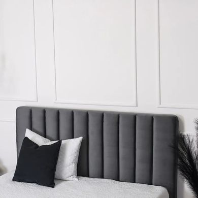 Ліжко двоспальне оксамитове 160x200 MEBEL ELITE MARI Velvet Сірий фотографія