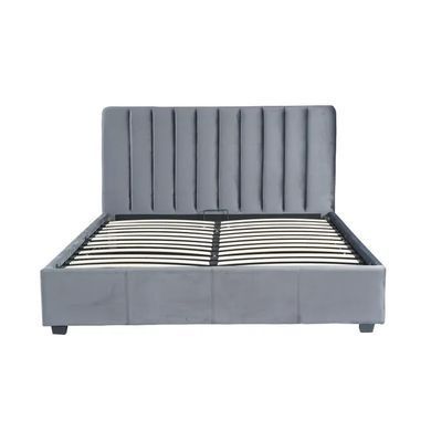Ліжко двоспальне оксамитове 160x200 MEBEL ELITE MARI Velvet Сірий фотографія