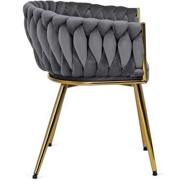 Стул бархатный MEBEL ELITE CAPRI Velvet Серый / Золотой фотография