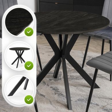 Стіл MEBEL ELITE LAUREN 80X80 Чорний фотографія