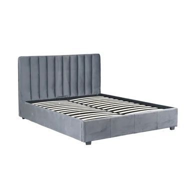 Ліжко двоспальне оксамитове 160x200 MEBEL ELITE MARI Velvet Сірий фотографія