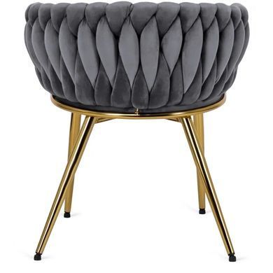 Стул бархатный MEBEL ELITE CAPRI Velvet Серый / Золотой фотография
