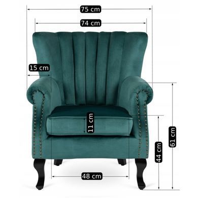Крісло м'яке оксамитове MEBEL ELITEMALLO Velvet Зелений фотографія