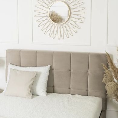 Кровать двуспальная бархатная MEBEL ELITE PANAMA Velvet 140x200 см Бежевый фотография