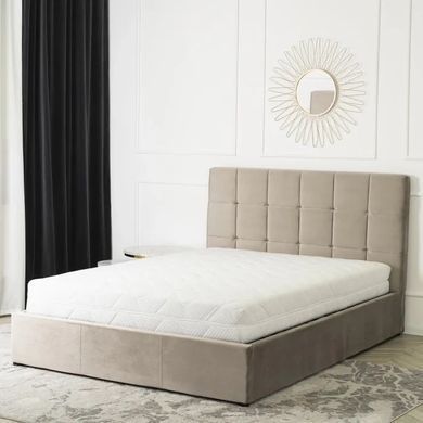Кровать двуспальная бархатная MEBEL ELITE PANAMA Velvet 140x200 см Бежевый фотография