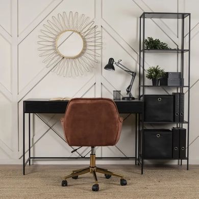 Стул офисный поворотный бархатный MEBEL ELITE MILAN Velvet, Красный / Золотой фотография