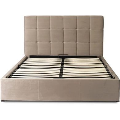 Кровать двуспальная бархатная MEBEL ELITE PANAMA Velvet 140x200 см Бежевый фотография