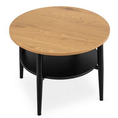 Журнальний столик MEBEL ELITE PAULO 60x60 Дуб/чорний фотографія