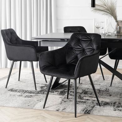 Стілець MEBEL ELITE MODESTO Velvet Чорний фотографія