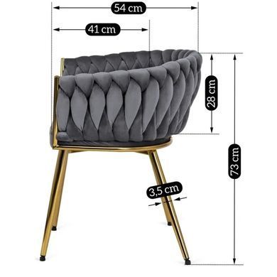Стул бархатный MEBEL ELITE CAPRI Velvet Серый / Золотой фотография