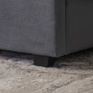 Ліжко двоспальне оксамитове 160x200 MEBEL ELITE MARI Velvet Сірий фотографія