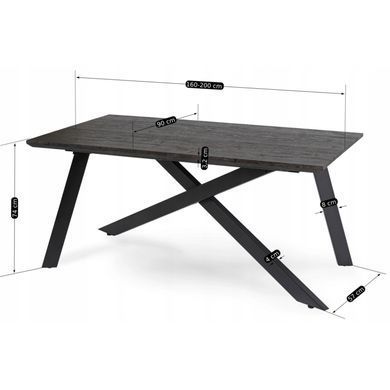 Стол раскладной MEBEL ELITE HAMILTON 160(200)х90 Черный фотография