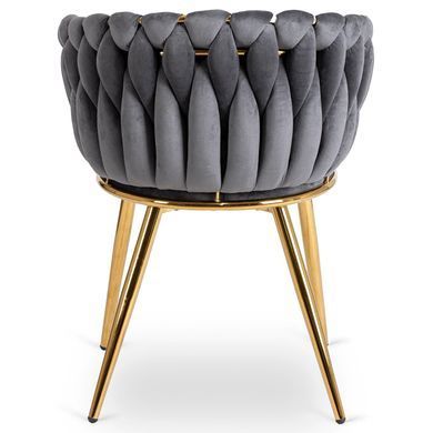 Стул бархатный MEBEL ELITE CAPI Velvet Серый / Золотой фотография