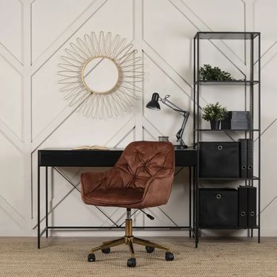 Стул офисный поворотный бархатный MEBEL ELITE MILAN Velvet, Красный / Золотой фотография
