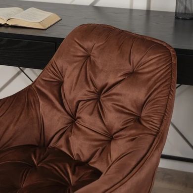 Стул офисный поворотный бархатный MEBEL ELITE MILAN Velvet, Красный / Золотой фотография