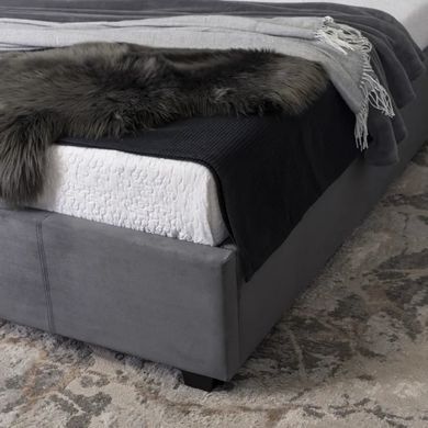 Ліжко двоспальне оксамитове 160x200 MEBEL ELITE MARI Velvet Сірий фотографія