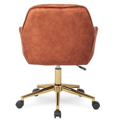 Стул офисный поворотный бархатный MEBEL ELITE MILAN Velvet, Красный / Золотой фотография