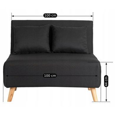 Диван розкладний MEBEL ELITE MARRY 2 тканина Чорний фотографія