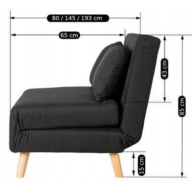 Диван розкладний MEBEL ELITE MARRY 2 тканина Чорний фотографія