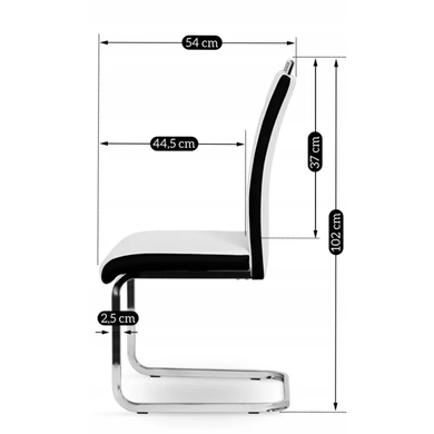 Стілець MEBEL ELITE LOCA, екошкіра Біло-чорний фотографія