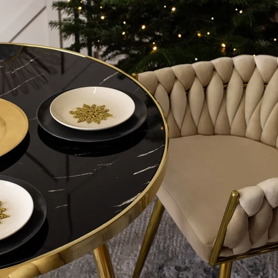 Стілець поворотний оксамитовий MEBEL ELITE RUBI Velvet Кремовий фотографія