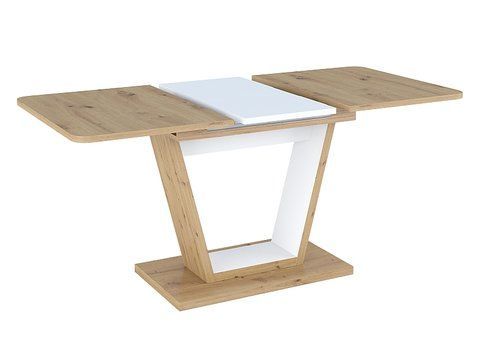 Розкладний стіл NIGEL Signal 120(160)x80 Дуб / Білий ** фотографія
