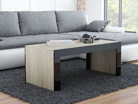 Журнальный столик TESS 120x60 Cama Дуб Сонома Мат / Черный Глянец фотография