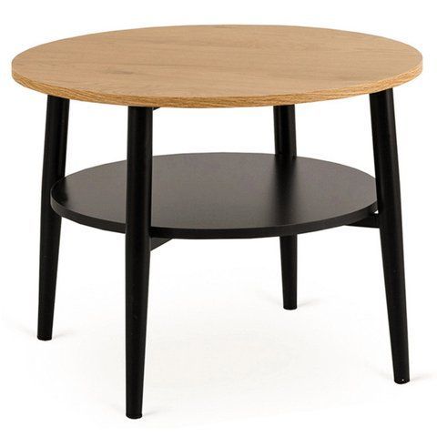 Журнальный столик MEBEL ELITE PAULO 60x60 Дуб/черный фотография