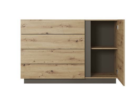 Комод Perfect Home Арко / Arco 1-дверний з 4 шухлядами 1D4S/138 Дуб артизан/графіт фотографія