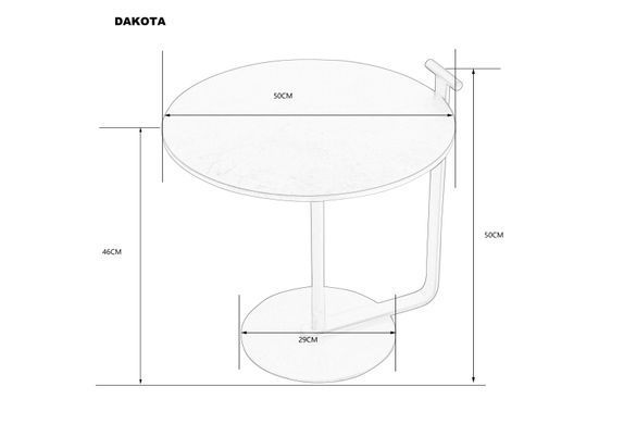 Журнальный столик DAKOTA Intarsio 50x50 Серый мат/черный фотография