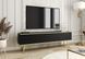 Тумба під телевізор Perfect Home Оро / Oro 3-дверна з золотими ніжками RTV175 MDF Чорний фотографія
