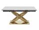 Стол Обеденный HERMES II 160(240)x90 Signal Белый Мрамор / Золото