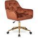 Стілець офісний поворотний оксамитовий MEBEL ELITE MILAN Velvet, Червоний / Золотий фотографія
