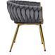 Стул бархатный MEBEL ELITE CAPRI Velvet Серый / Золотой