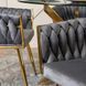 Стул бархатный MEBEL ELITE CAPRI Velvet Серый / Золотой