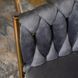 Стул бархатный MEBEL ELITE CAPRI Velvet Серый / Золотой