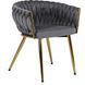 Стул бархатный MEBEL ELITE CAPRI Velvet Серый / Золотой
