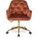 Стул офисный поворотный бархатный MEBEL ELITE MILAN Velvet, Красный / Золотой