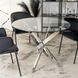 Стіл MEBEL ELITE SALLO 2 100х100 см Прозорий/Хром