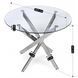 Стіл MEBEL ELITE SALLO 2 100х100 см Прозорий/Хром