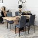 Комплект стол раскладной MEBEL ELITE CLARK 120(160)х80 см Дуб артизан/черный +4 стула TEX Темно серый