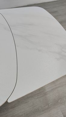 Стіл розкладний TYLER CERAMIC Intarsio 160(240)*90 білий мат/чорний фотографія