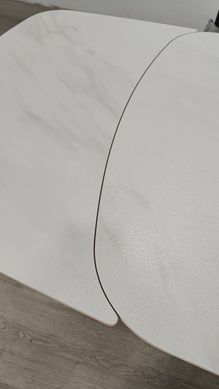 Стіл розкладний TYLER CERAMIC Intarsio 160(240)*90 білий мат/чорний фотографія