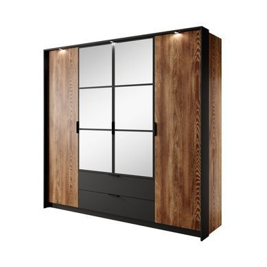 Шкаф для одежды Perfect Home Милтон / Milton 4-дверный с зеркалом 4D2S/220 Каштан/антрацит фотография