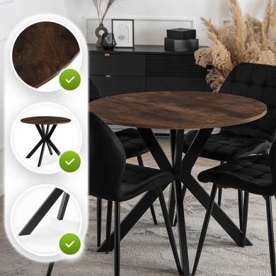Стіл MEBEL ELITE LAUREN 80X80 Дуб рустик/ чорний фотографія