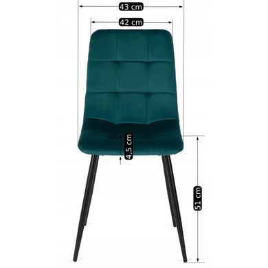 Стілець оксамитовий MEBEL ELITE PERU Velvet, Бірюзовий фотографія