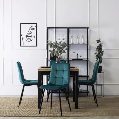 Стілець оксамитовий MEBEL ELITE PERU Velvet, Бірюзовий фотографія