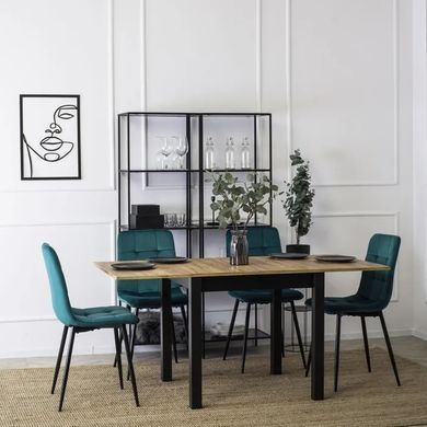 Стілець оксамитовий MEBEL ELITE PERU Velvet, Бірюзовий фотографія