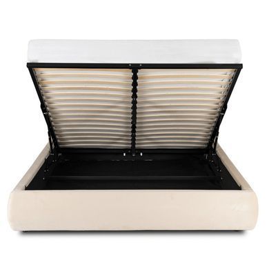 Ліжко двоспальне MEBEL ELITE HAGA Velvet 160x200 см Кремовий фотографія